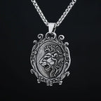 Lion Head Pattern Pendant Necklace — Stainless Steel