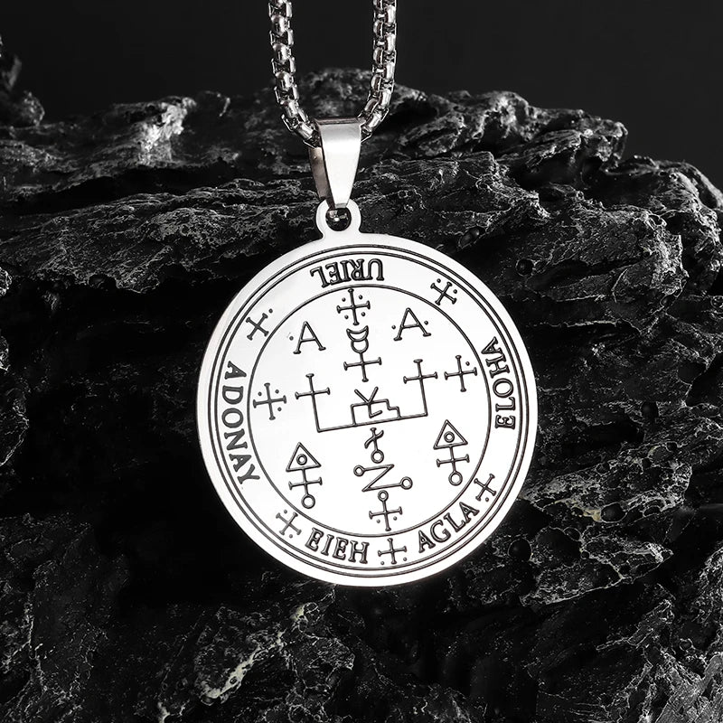 Nordic Rune Compass Necklace — Stainless Steel