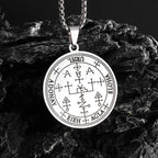 Nordic Rune Compass Necklace — Stainless Steel