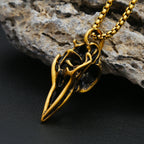 Raven Skull Pendant — Stainless Steel