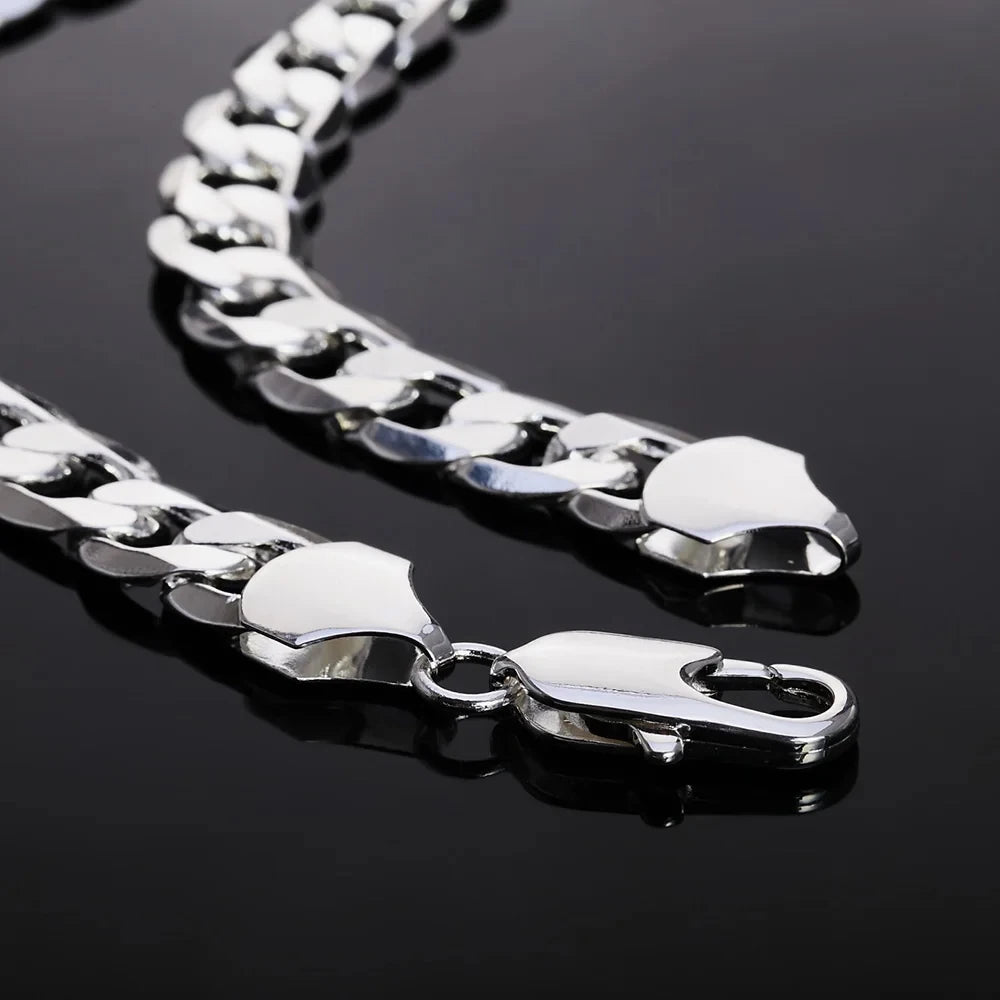 Special offer 925 Sterling Silver necklace for men classic 12MM chain 18-30 inches fine Fashion brand jewelry party wedding gift