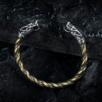 Viking Double Dragon Head Bracelet — Stainless Steel