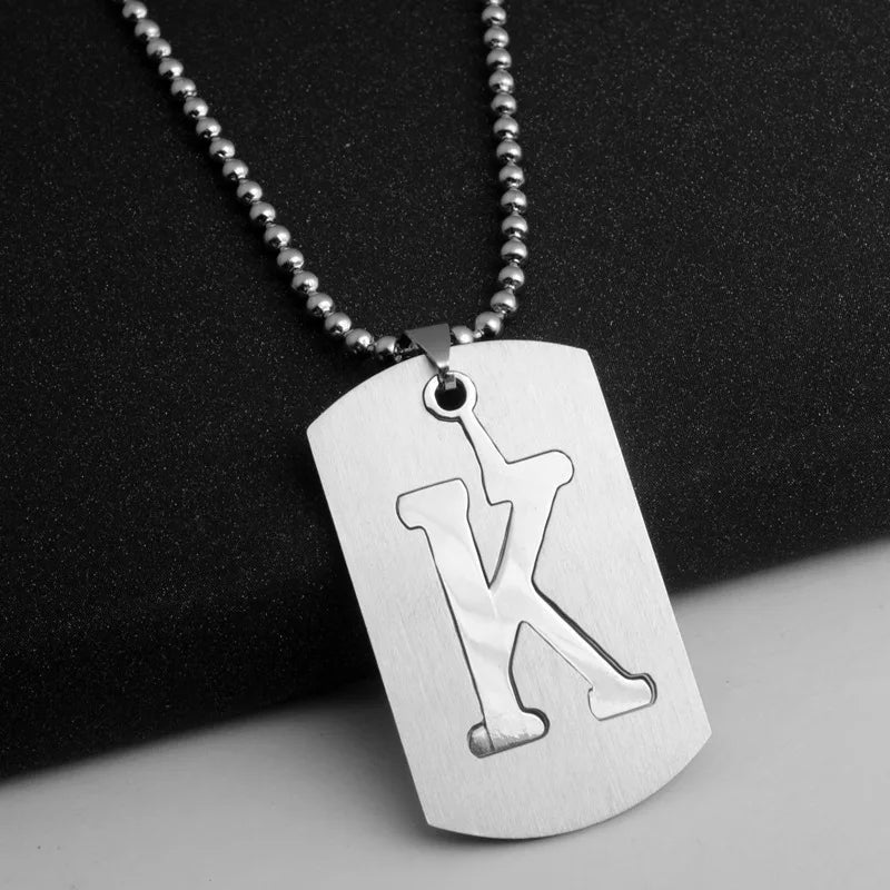 Steel Pendant 316L Initials Letter Name