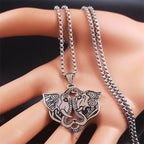 Egyptian Double-Headed Elephant Pendant Necklace