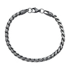 5mm Retro Silver Color Men's 316 Stainless Steel Bracelet Hip Hop S Alloy Bracelet Fashion Jewelry Retro Bracelet Accessories