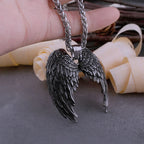 Stainless Steel Classic Angel Wings Necklace Men's Fashion Animal Boutique Handmade Hip Hop Pendant Jewelry Gift