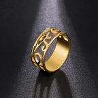 LIKGREAT Ancient Egypt Eye Of Horus Ring Stainless Steel Hollow Ra Udjat Finger Rings Accessories Ankh Cross For Women