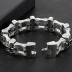 Men's Bike Chain Skull Bracelet Masculine Heavy Stainless Steel Skeleton Head Bracelets Party Accessories for Rapper