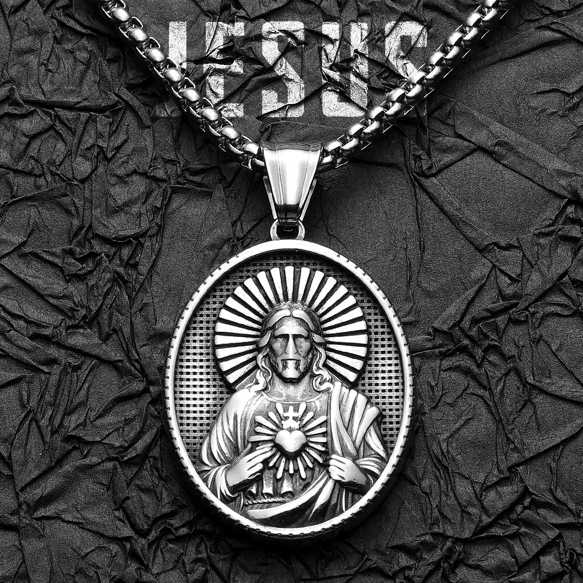 Heart Cross Pendant Necklace — Stainless Steel