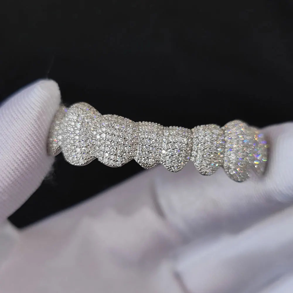 925 Silver VVS Moissanite Grillz Dental