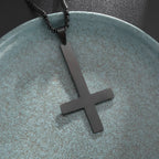 Catholic Jesus Cross Stainless Steel Pendant Necklace for Men Women Vintage Christian Prayer Jewelry