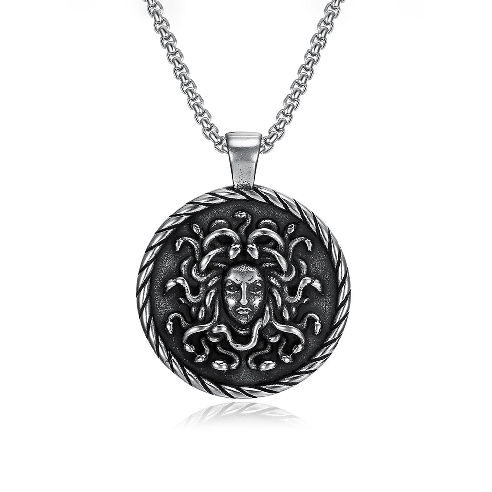 Gothic Medusa Pendant — Stainless Steel
