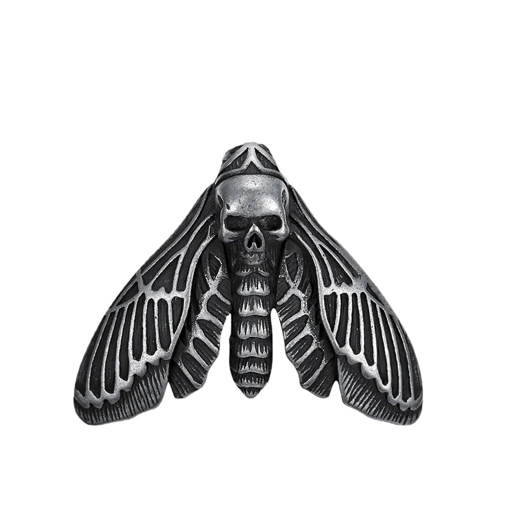Skull Butterfly Moth Pendant — Stainless