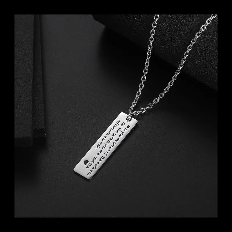 Square Brand Letter Pendant — Stainless