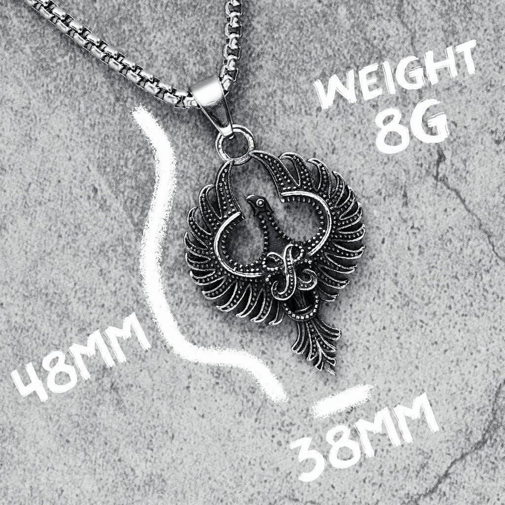 Phoenix Totem Pendants Runes Men Necklaces 316L Stainless Steel Amulet Chain Rock Punk for Friend Male Jewelry Gift Dropshipping