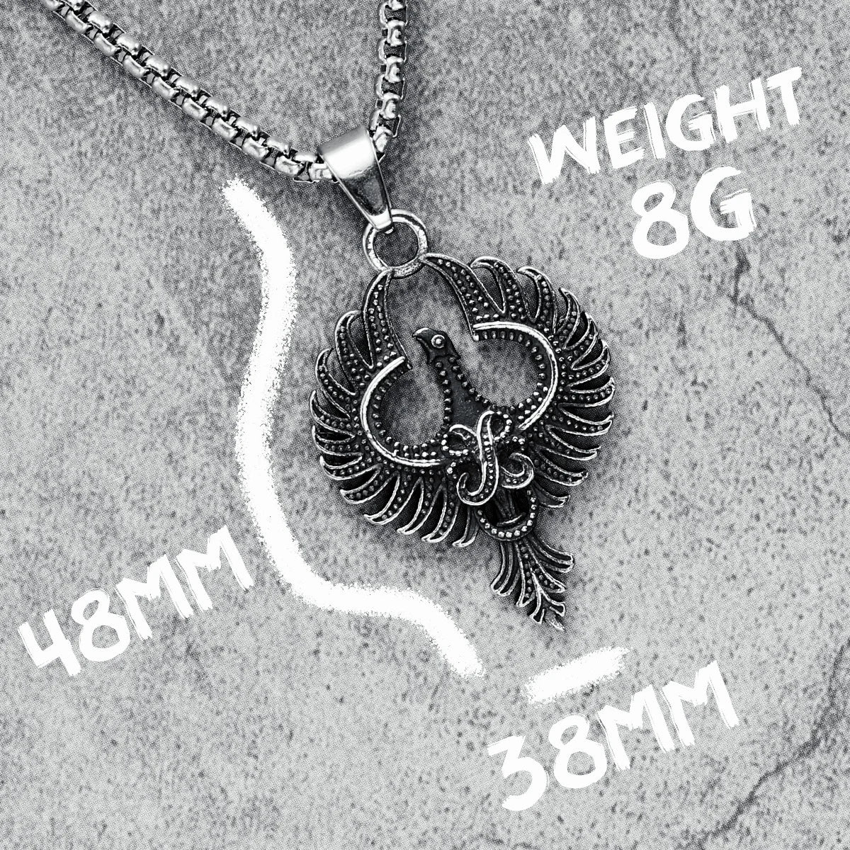 Phoenix Totem Pendants Runes Men Necklaces 316L Stainless Steel Amulet Chain Rock Punk for Friend Male Jewelry Gift Dropshipping
