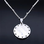 Catholic Saint Benedict Medal Necklace for Women Men Stainless Steel Silver Color San Benito Religious Chain Jewelry N8085S02