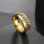 Anxiety Fidget Rings For Men Spining Titanium Stainless Steel Colorfully Spinner Rotatable Chain Jewelry Rotating Rings