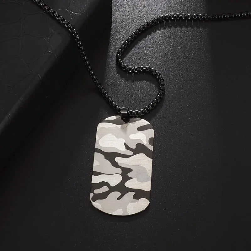 Hip Hop Military Style Stainless Steel Dog Tag Pendant Necklace for Men Women Gold Plated Personalized Id Card Name