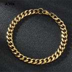 Awit Mens Simple 3-11mm Stainless Steel Curb Cuban Link Chain Bracelets for Women Unisex Wrist Jewelry Gifts
