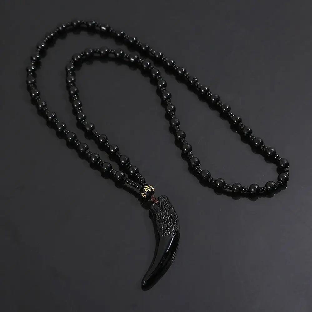 Design Wolf Tooth Pendant Sweater Chain Temperament Couple Men Necklace Chinese Style Necklace Fashion Jewelry Girl Necklace