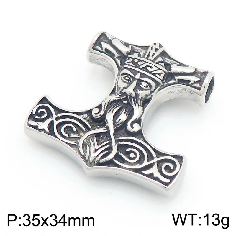 Viking Norse Thor Hammer Mjolnir Necklace — Stainless Steel