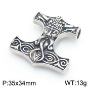 Stainless Steel Men Viking Thor Hammer Pendant Norse Mythology Goat Head Mjolnir Pendant Vintage Celtic Knot Necklace Jewelry