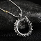 Simple Retro Circle Dragon Pendant Necklace Motorcycle Party Punk Articulated Snake Snake Necklace Party Men Women Gift Jewelry