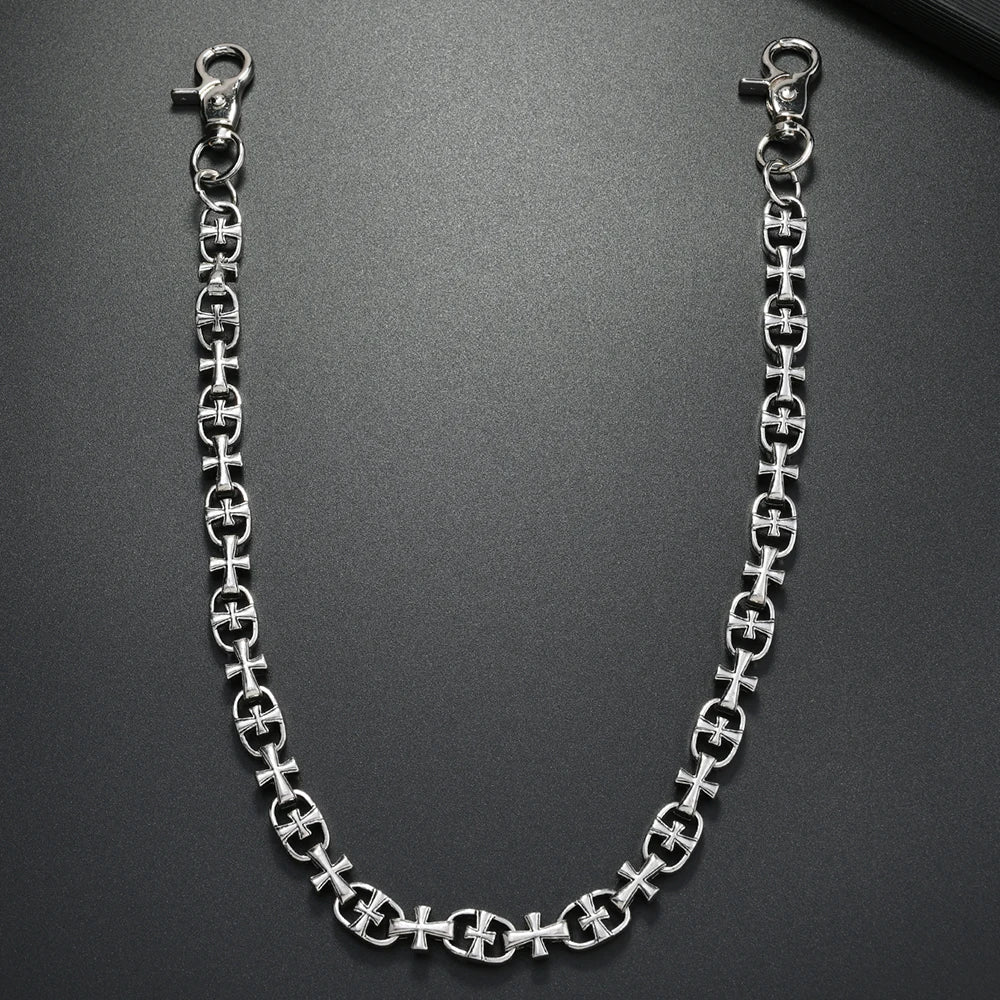 Punk Rock Cross Wallet Chain Necklace — Zinc Alloy