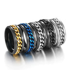 Rotatable Chain Spinner Ring — Two-Tone