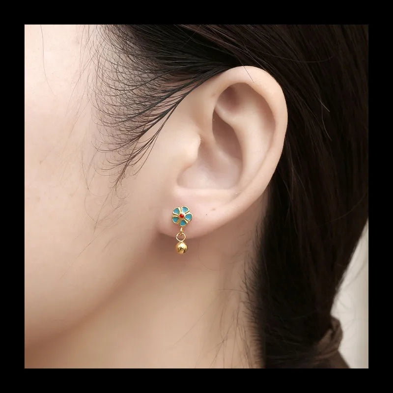 Flower Stud Earrings — Stainless Steel