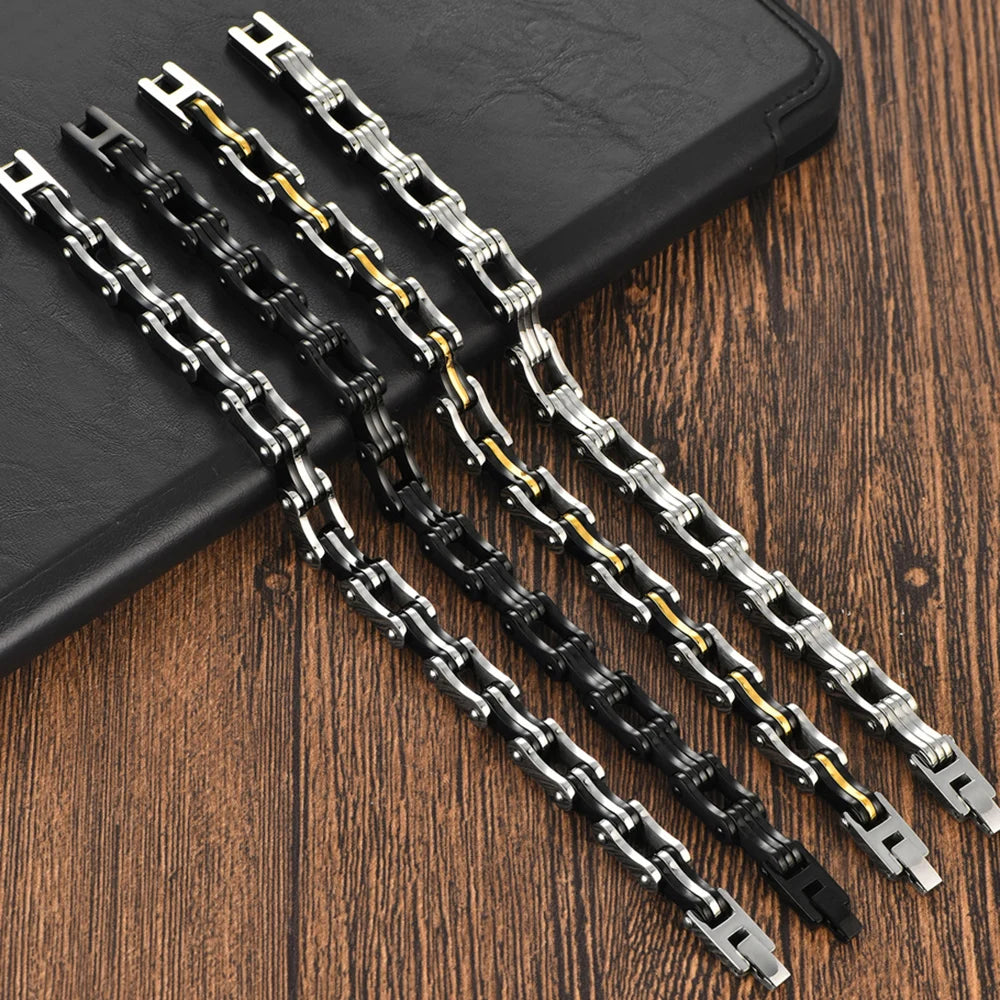 Punk Men's Biker Bracelet Motorcycle Style Chain 316l Stainless Steel Bracelets for Man Jewelry Accessory Birthday