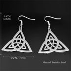 Celtic Knot Silver Earrings Trinity Irish Drop