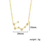 Unift Clear Zircon Zodiac Constellation Women Necklaces Star Sign Pisces Aries Taurus Pendant Fashion Horoscope Amulet Jewelry