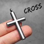 Cross Pendant Necklace Stainless Steel Minimal