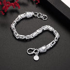 Fine luxury Silver original dragon head Chain bracelets for men's fashion jewelry party wedding Holidays gifts