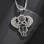 Vintage Egyptian Key of Life Ankh Cross Pendant Horus Patronus Necklace Men's Fashion Pharaoh Amulet Jewelry