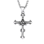 Fashion 316L Stainless Steel Christian Cross Necklace For Men Women Hip Hop Cool Religious Charm Pendant Punk Jewelry