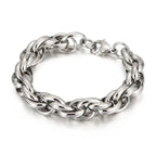 7/11mm Twisted Chain Bracelet for Men Woman Stainless Steel Charm Men's Wristband Gold Color Bangles Bracelets Jewelry