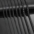 Black Box Curb Chain Necklace — Stainless Steel