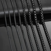 Black Box Curb Chain Necklace — Stainless Steel