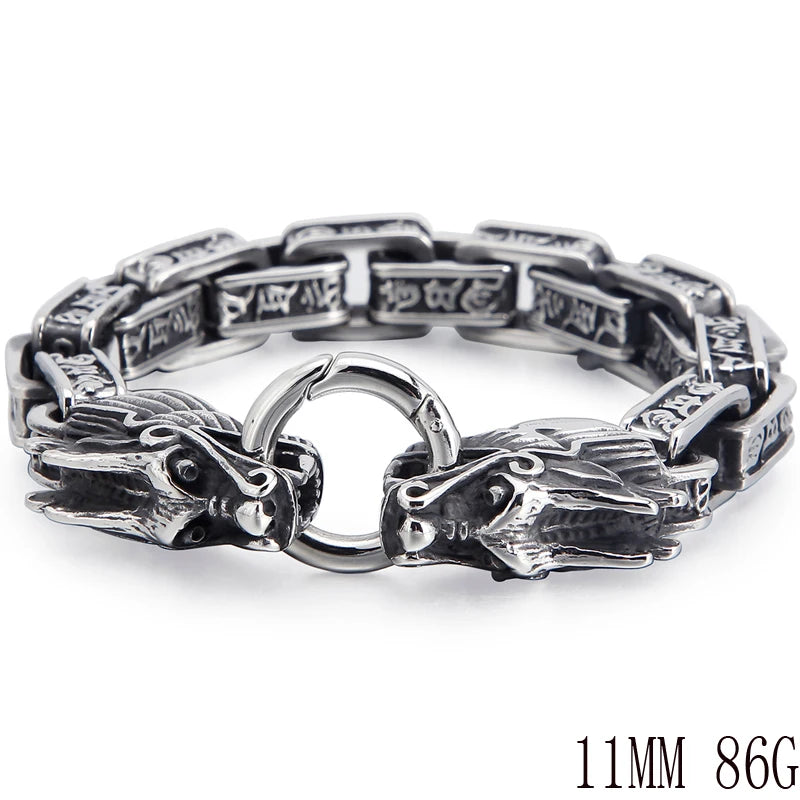 Solid 316L Stainless Steel Dragon Men Bracelet for Man Casting Men's Bracelets Jewelry Retro Gothic Accessories Punk