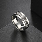 Anxiety Fidget Rings For Men Spining Titanium Stainless Steel Colorfully Spinner Rotatable Chain Jewelry Rotating Rings