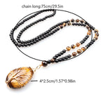 Natural Tiger's Eye Stone Tree of Life Necklace for Women And Men Jewelry Gift
