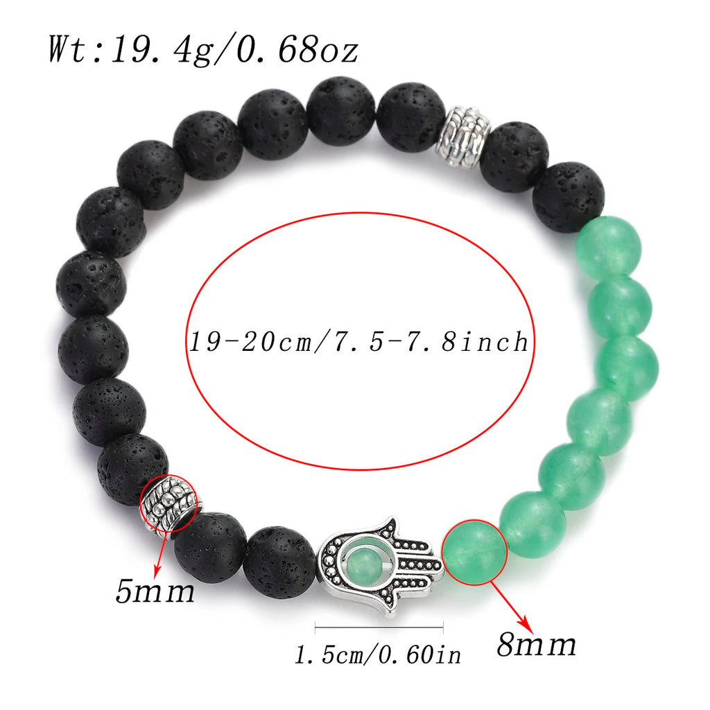 Tiger Eye Lava Bead Chakra Bracelet