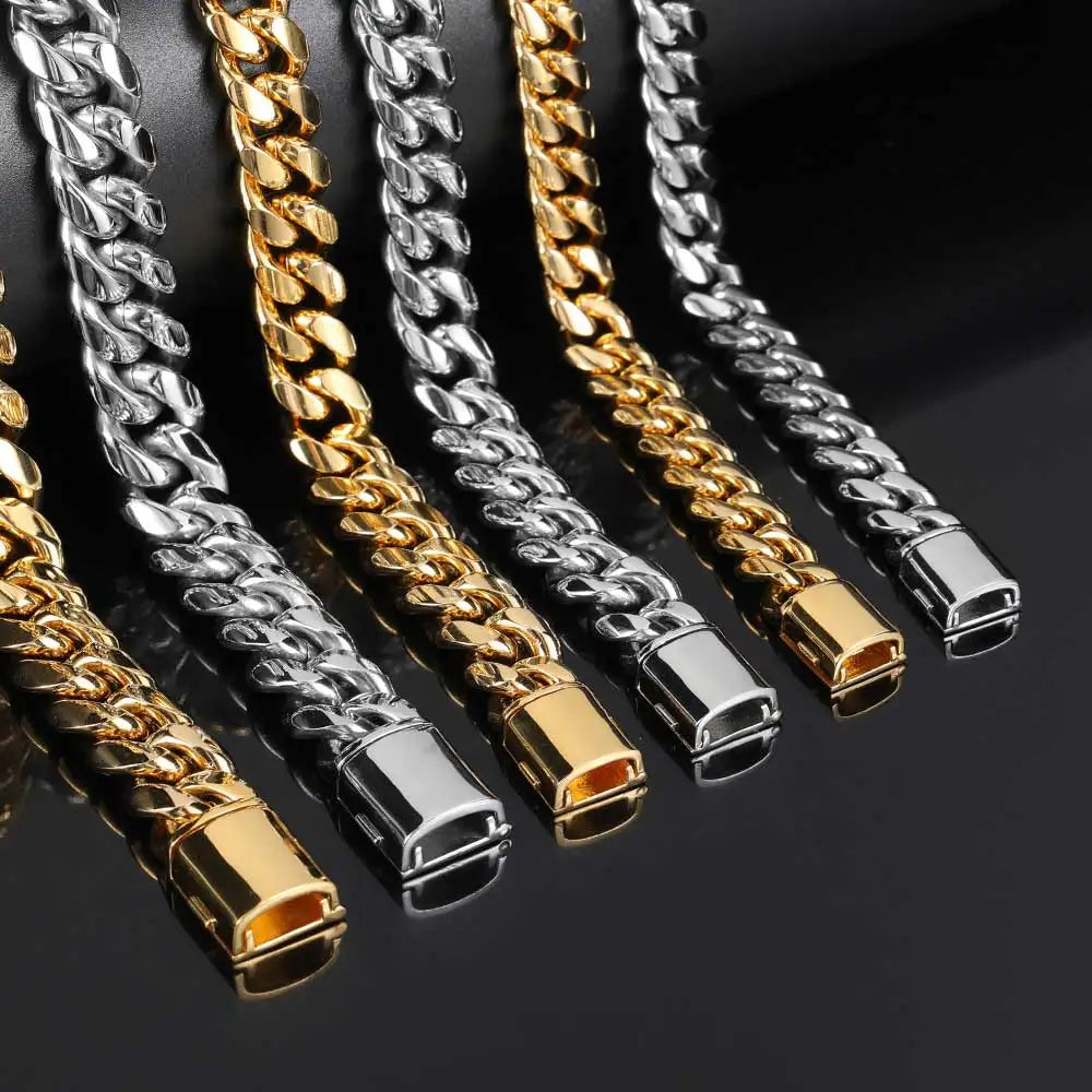 Black Cuban Chain Stainless Steel 8/10/12/14MM