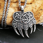 Viking Steel Pendant Vintage Unique Bear Claw