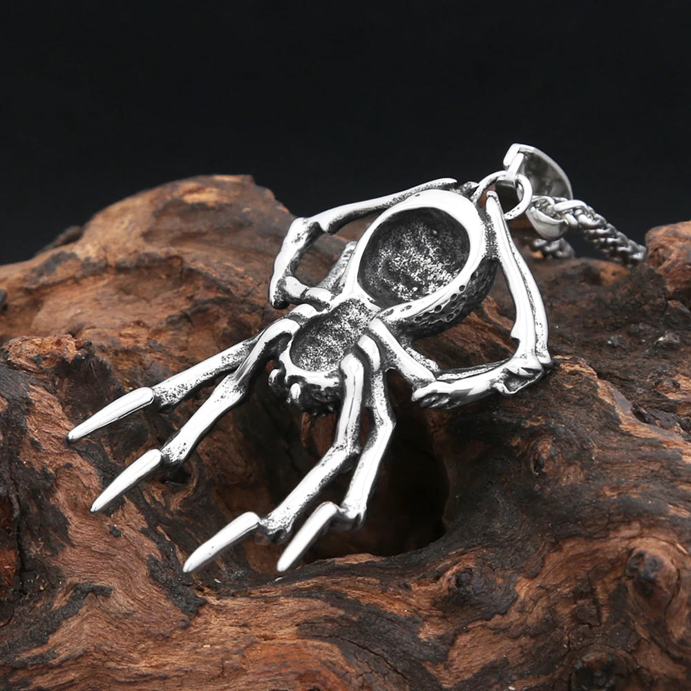 Gothic Spider Pendant — Stainless Steel