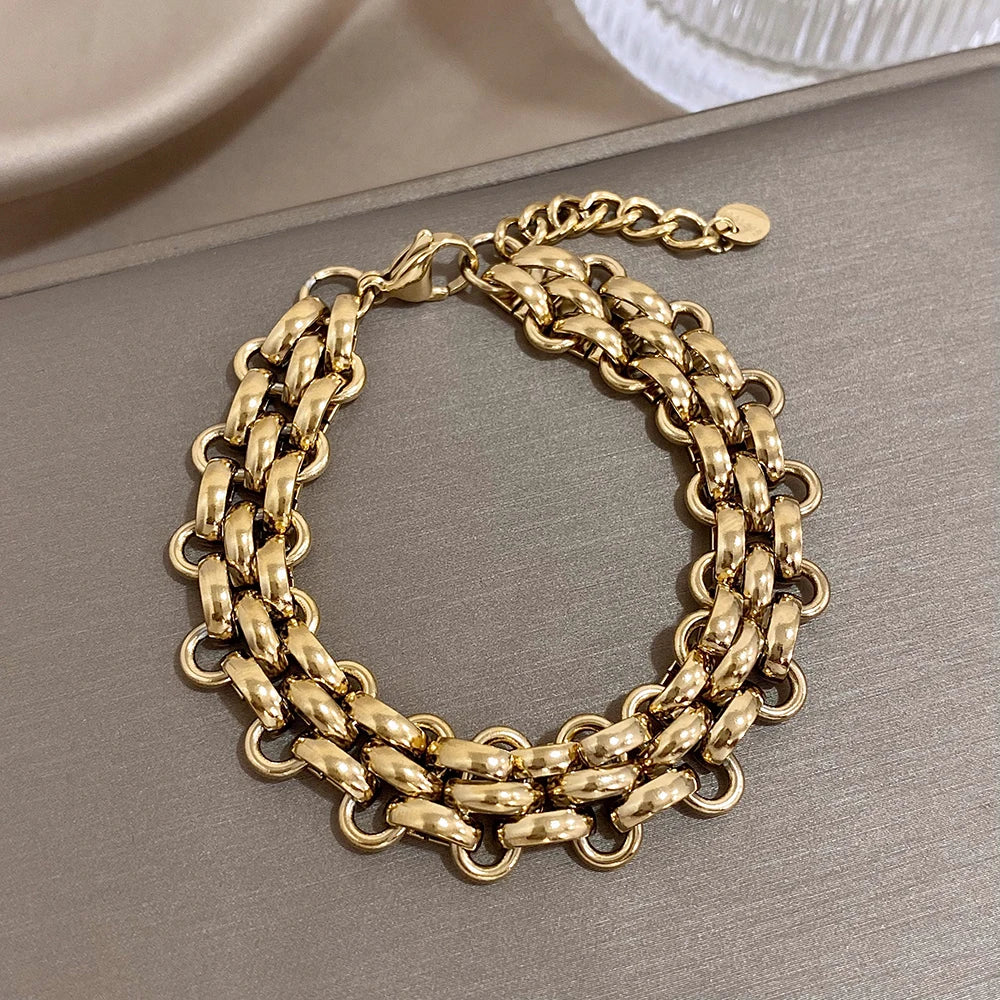 Chunky Thick Chain Statement Bracelet for Men — Stainless Steel