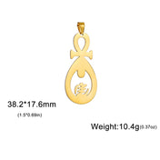 Egyptian Ankh Cross Eye Of Horus Gold Pendant Necklace
